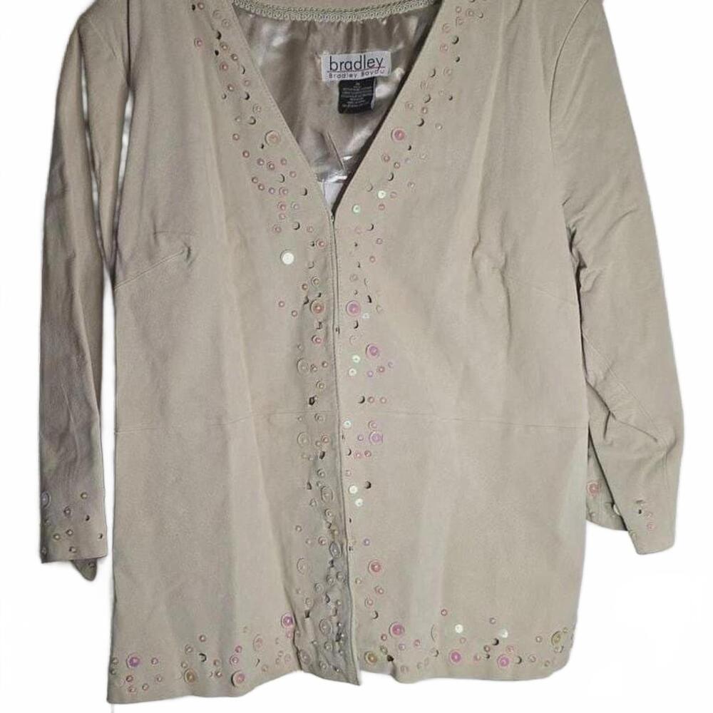 Bradley Bayou Yellow Suede Leather Studded Jacket